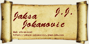 Jakša Jokanović vizit kartica